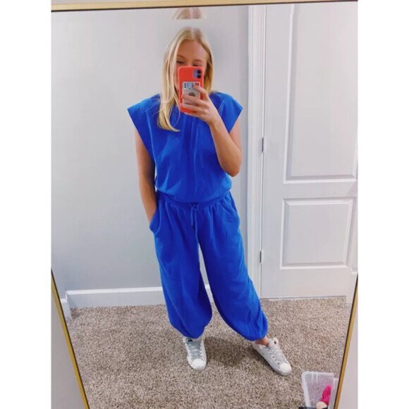 FREE PEOPLE Movement Throw And Go Onesie in Electric Cobalt Size Small NWT - Picture 4 of 12